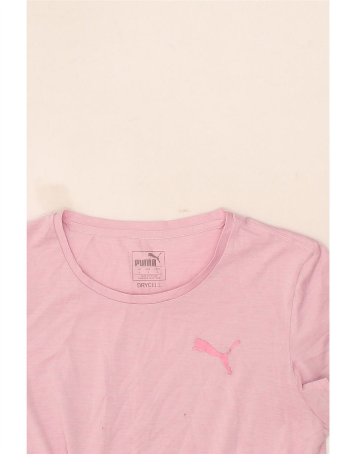 PUMA Womens Front Tie T-Shirt Top UK 10 Small Pink Vintage Puma and Second-Hand Puma from Messina Hembry 