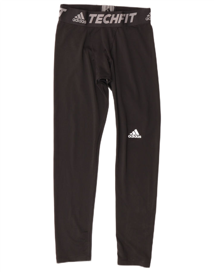 Adidas Boys Climalite Graphic Leggings 13-14 Years Black Polyester