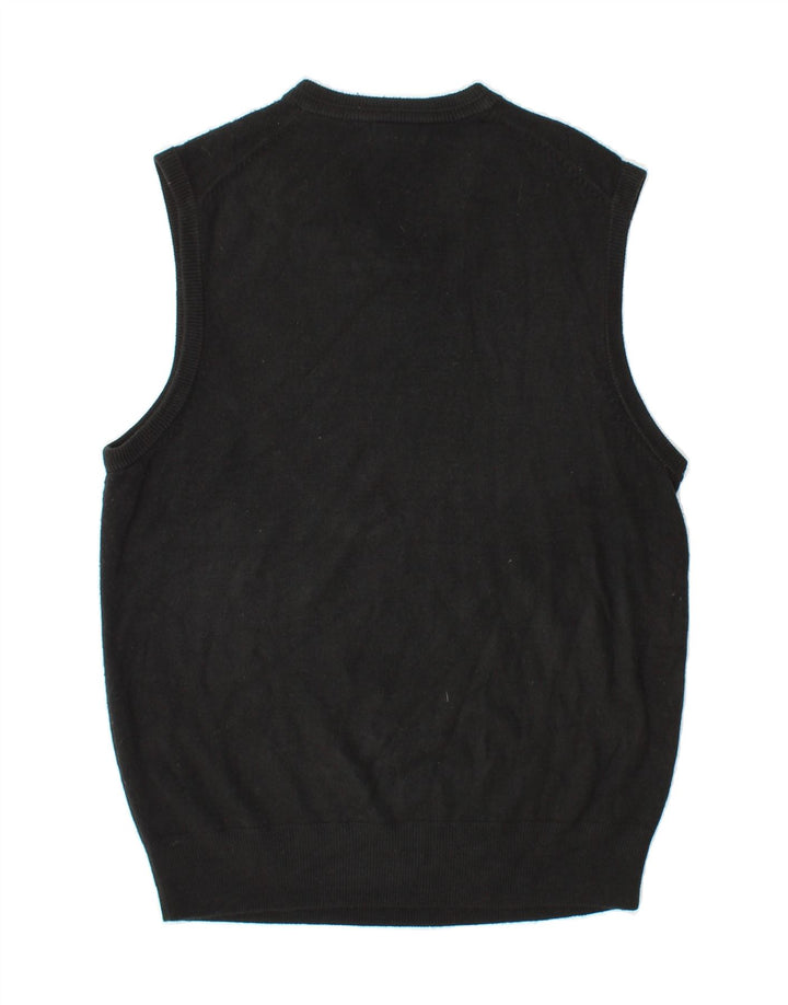 DOCKERS Mens Vest Tank Top Large Black Argyle/Diamond Acrylic Vintage Dockers and Second-Hand Dockers from Messina Hembry 