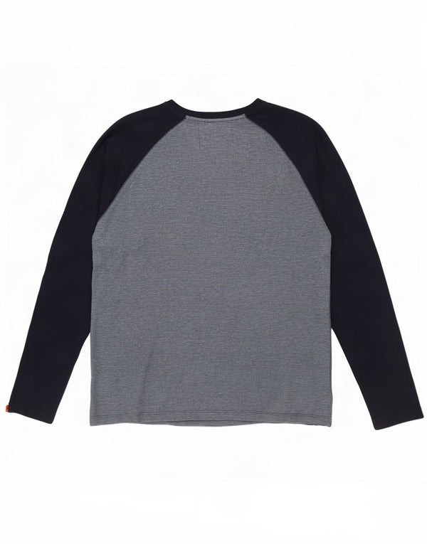 Superdry Mens Top Long Sleeve 2XL Blue Colourblock Cotton