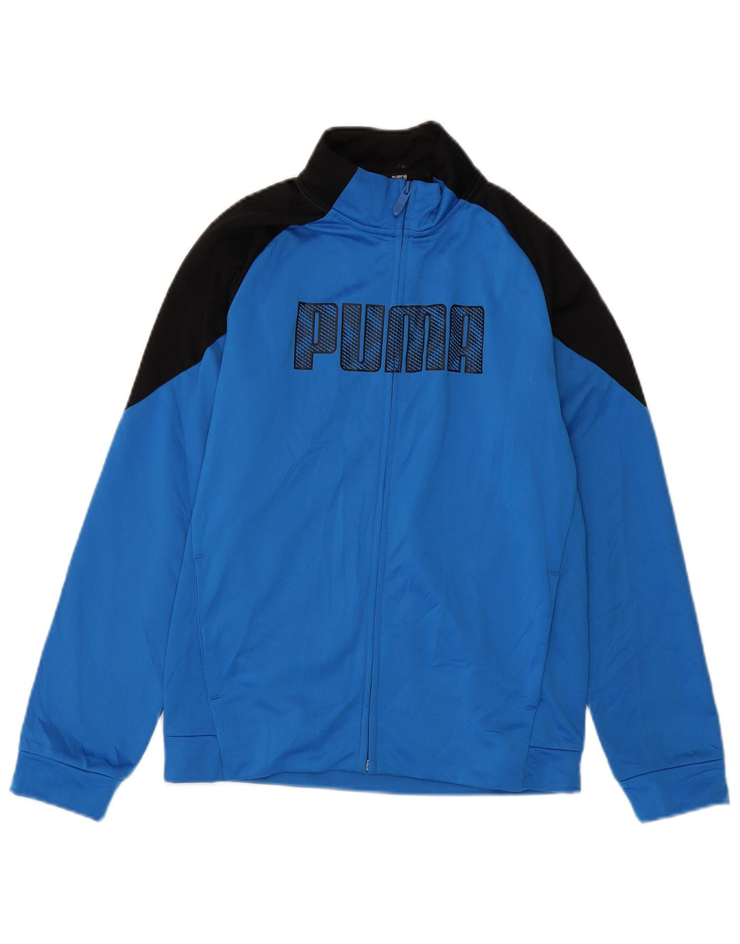 PUMA Boys Graphic Tracksuit Top Jacket 13-14 Years` Blue Colourblock