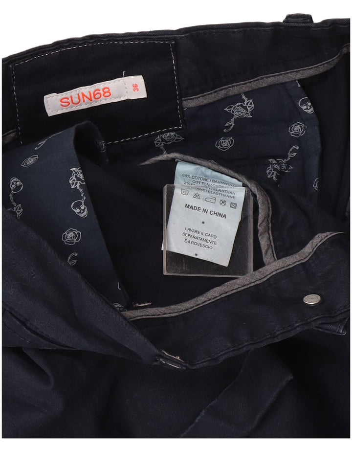 Sun68 Mens Chino Shorts W36 Large Navy Blue Cotton