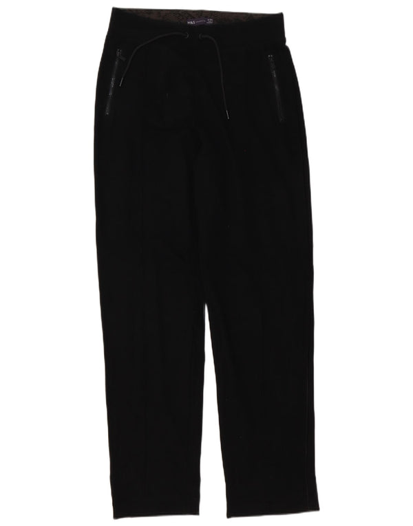 Marks & Spencer Womens Tracksuit Trousers UK 10 Small Black Cotton