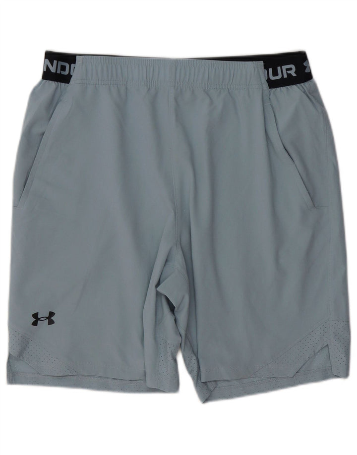 UNDER ARMOUR Mens Graphic Sport Shorts Large  Blue Polyester