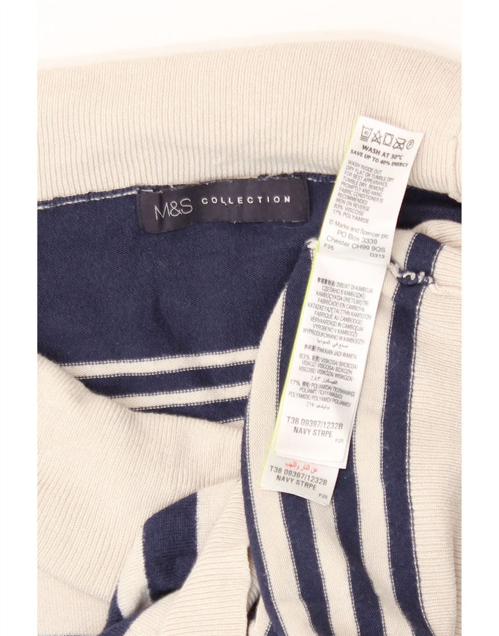 Marks & Spencer Womens Roll Neck Jumper Sweater UK 14 Large Navy Blue