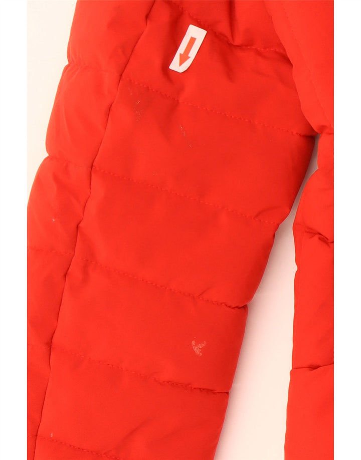 Superdry Womens Hooded Padded Jacket UK 8 Small Red Polyester