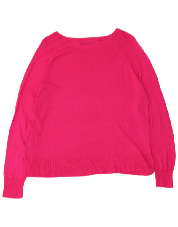 Zara Womens Boat Neck Jumper Sweater UK 10 Small Pink Viscose
