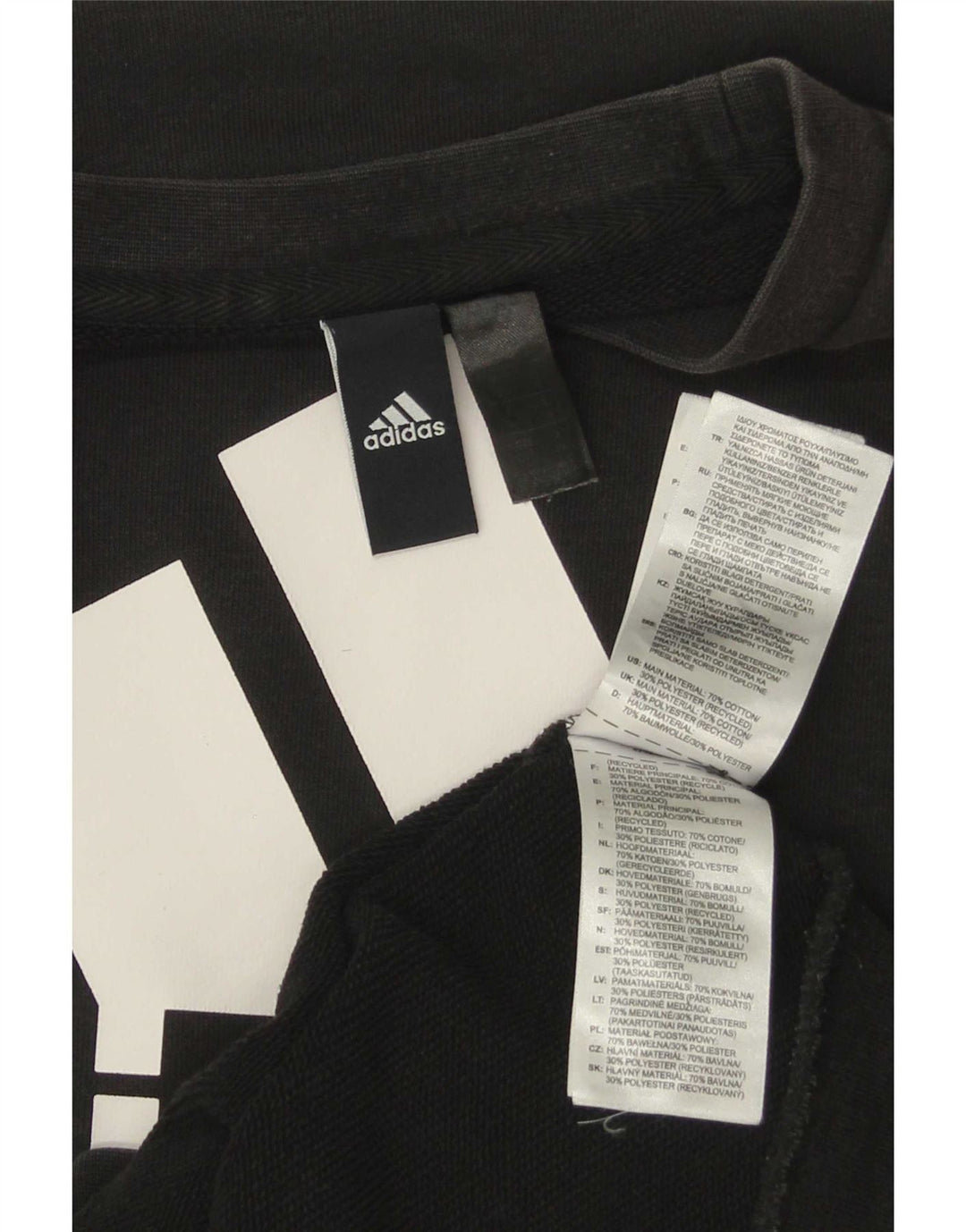 Adidas Mens Graphic Sweatshirt Jumper Small Black Cotton