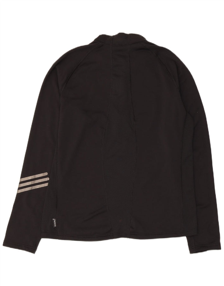 Adidas Mens Zip Neck Pullover Tracksuit Top Large Black Polyester