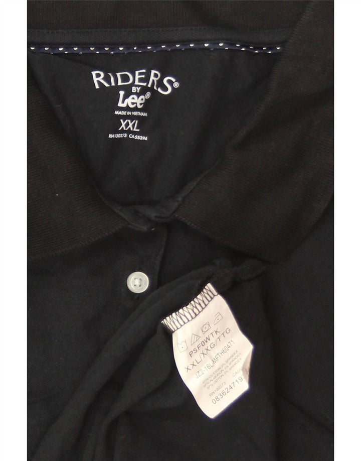 LEE Womens Polo Shirt UK 20 2XL Black Cotton