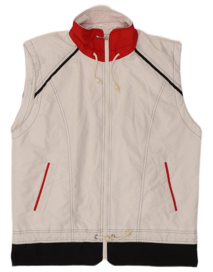 Elegance Womens Crop Gilet UK 16 Large White Colourblock Polyester