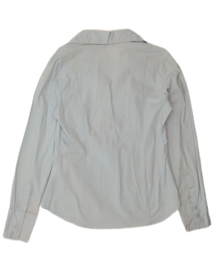 Benetton Womens Pullover Shirt UK 14 Large Blue Cotton