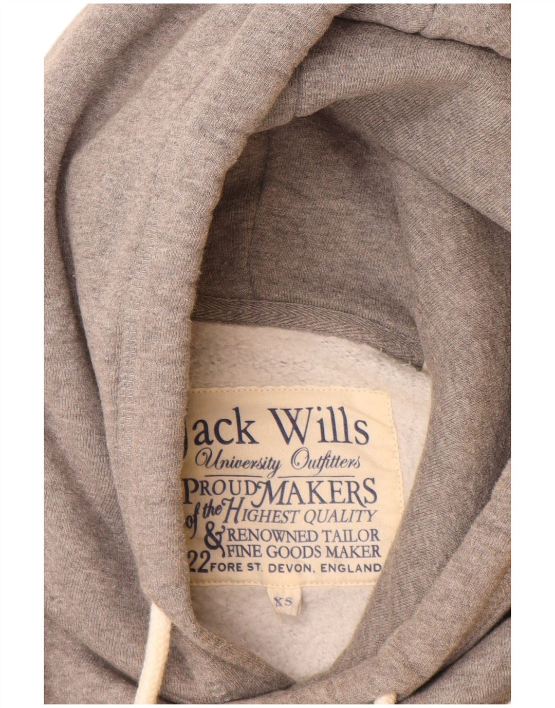 JACK WILLS Mens Graphic Hoodie Jumper XS Grey Cotton