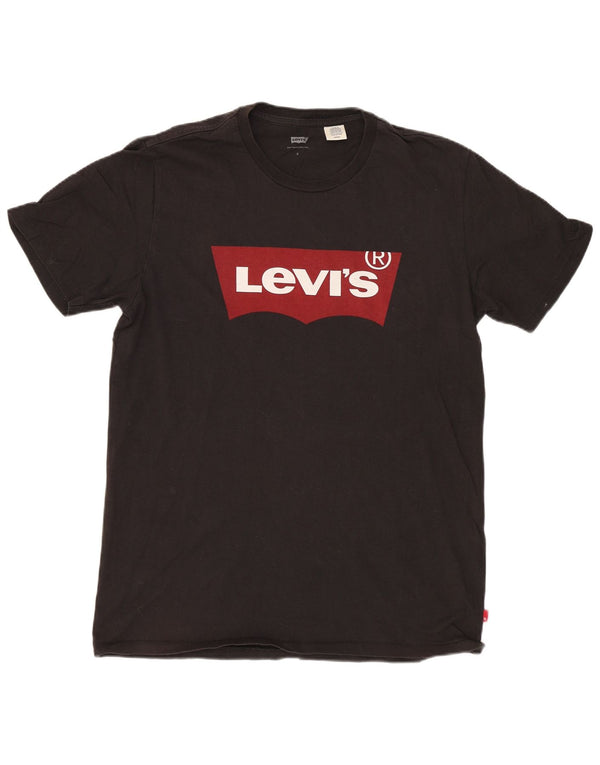 LEVI'S Mens Graphic T-Shirt Top Small Black Cotton