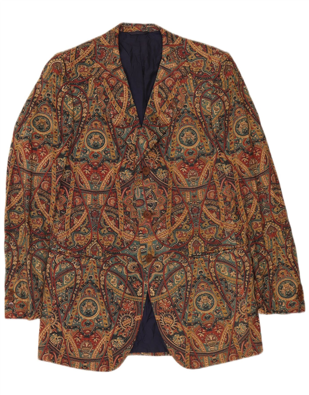 VINTAGE Mens 3 Button Blazer Jacket UK 36 Small Multicoloured Paisley