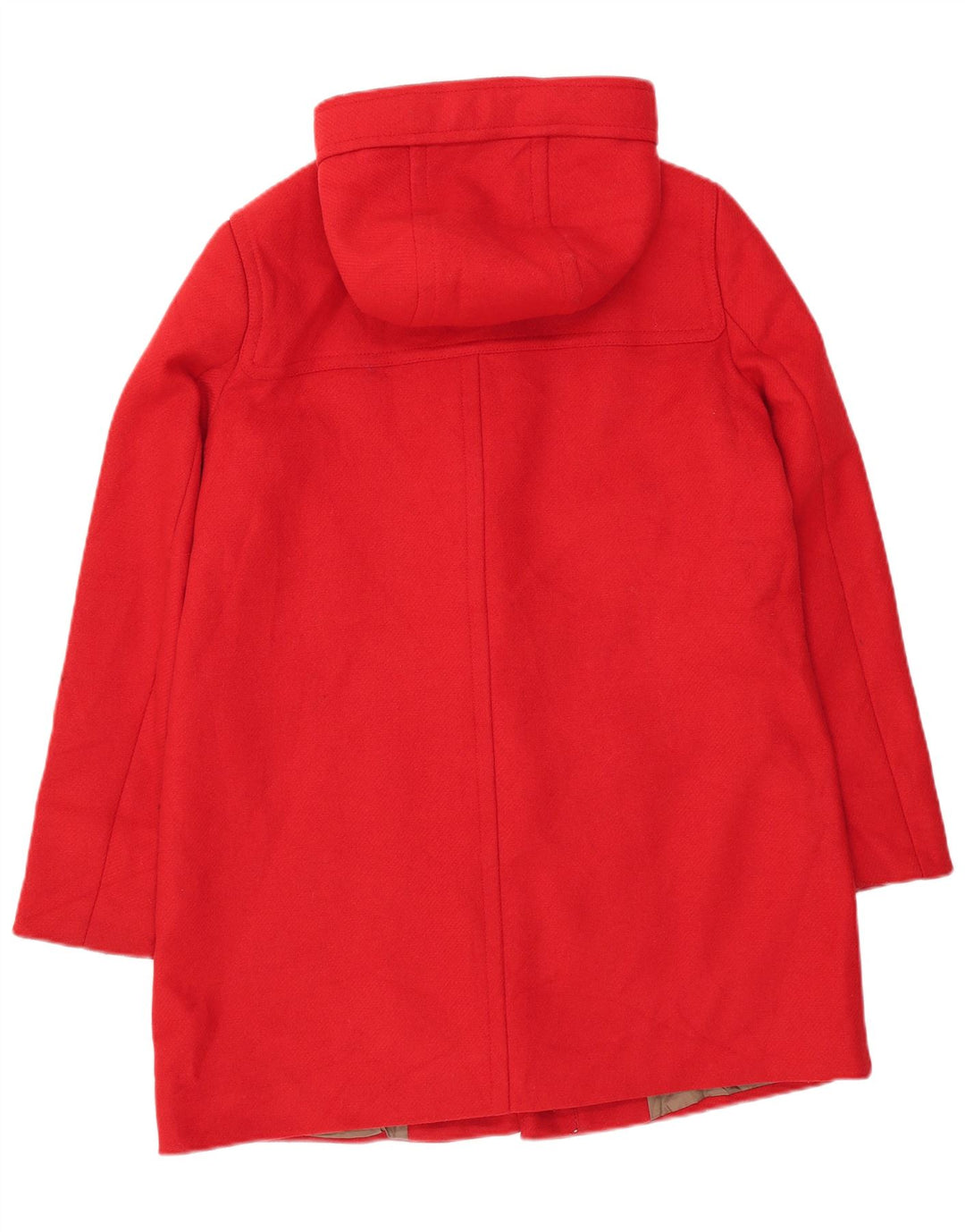 BENETTON Womens Hooded Duffle Coat UK 16 Large Red Wool