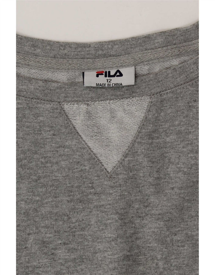 Fila Womens Sweatshirt Jumper UK 12 Medium Grey Colourblock