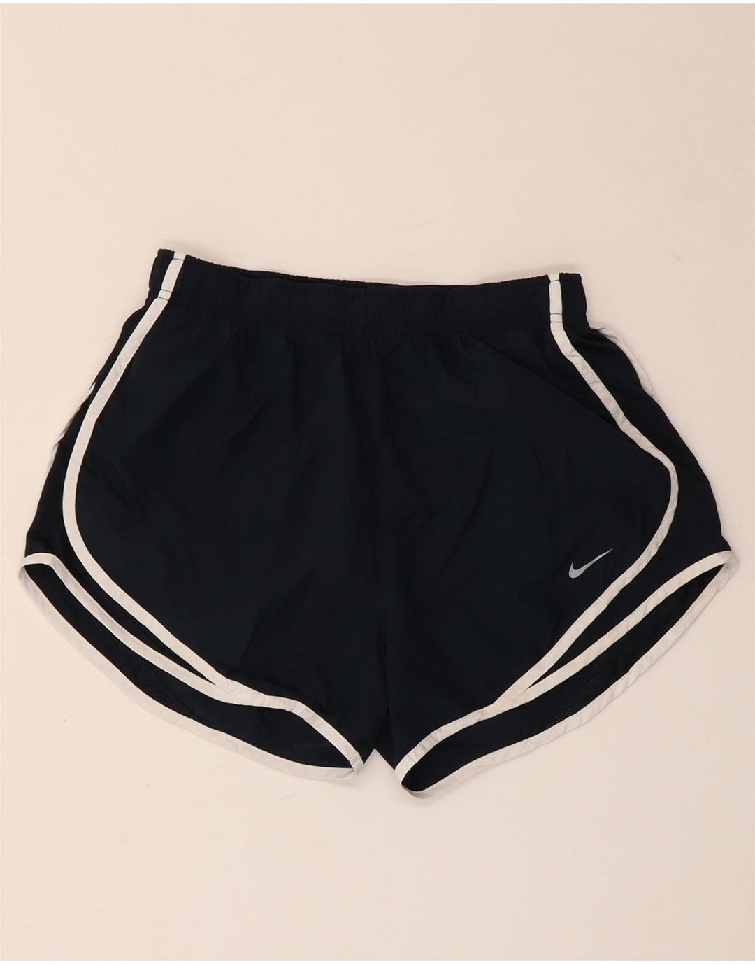 NIKE Womens Dri Fit Sport Shorts UK 12 Medium  Navy Blue