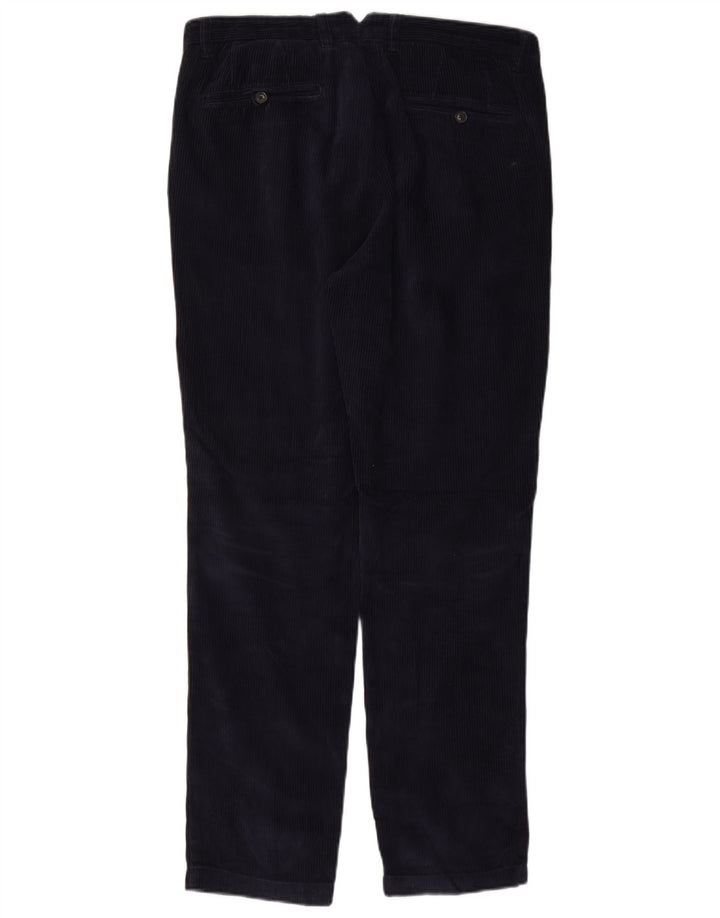 BENETTON Mens Pegged Corduroy Trousers IT 48 Medium W32 L30 Navy Blue