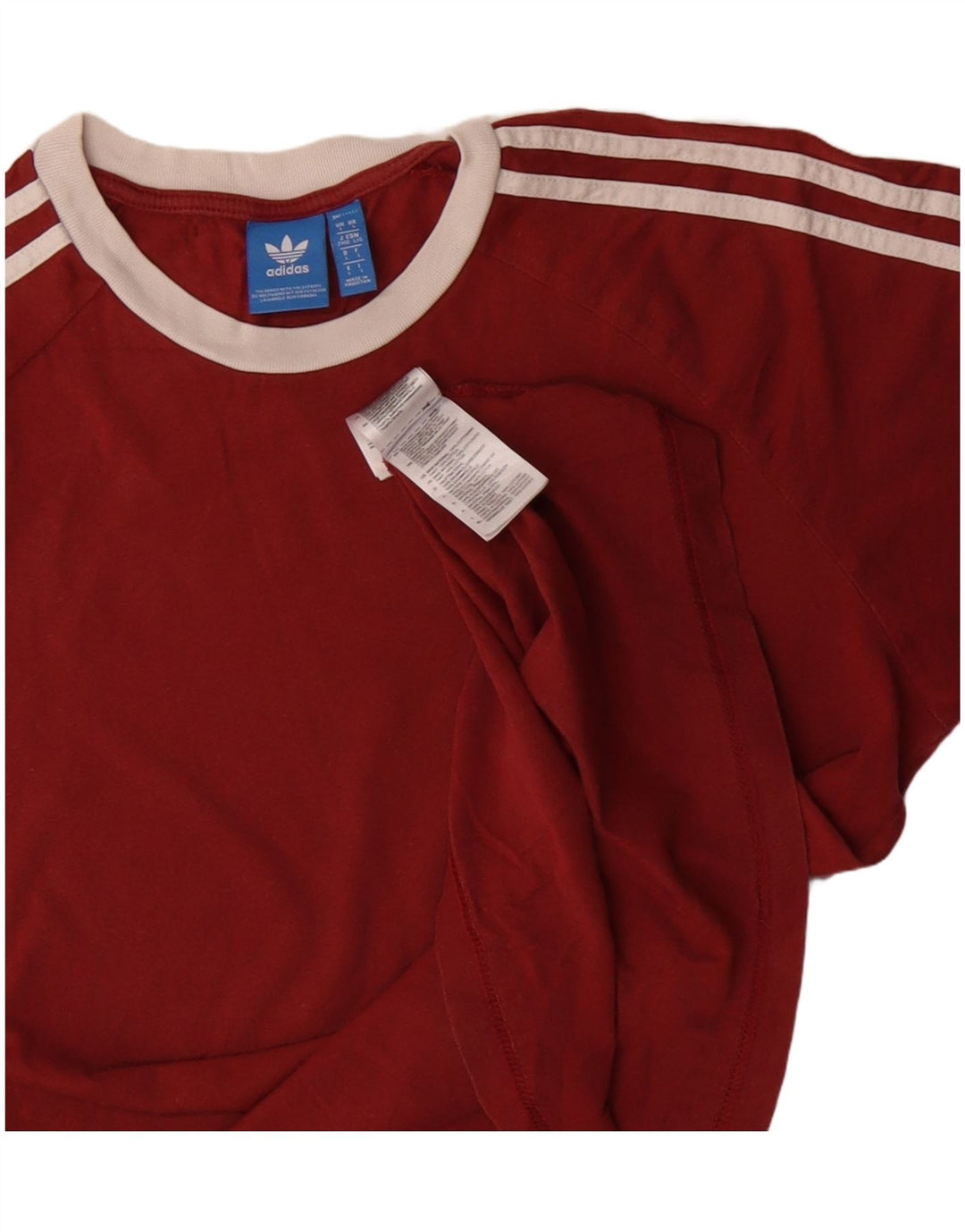 Adidas Mens T-Shirt Top Large Burgundy Cotton
