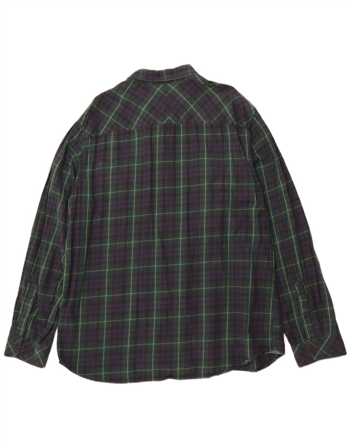 TIMBERLAND Mens Earthkeepers Slim Fit Flannel Shirt 3XL Navy Blue Check