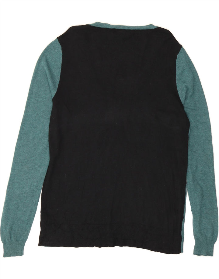 MOSSIMO Mens V-Neck Jumper Sweater XL Blue Colourblock Nylon Vintage Mossimo and Second-Hand Mossimo from Messina Hembry 
