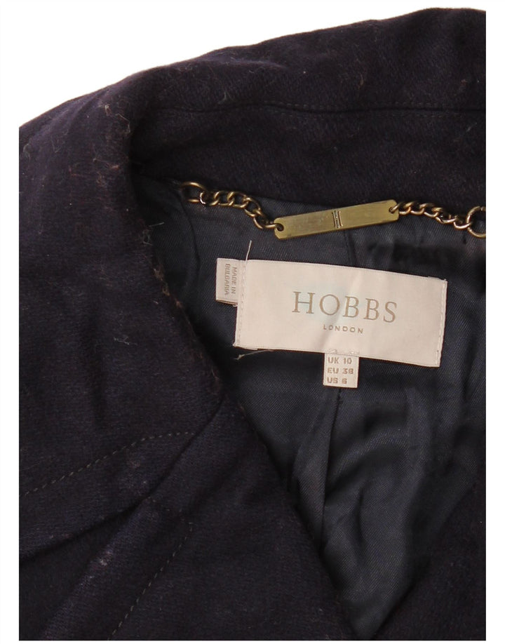 Hobbs Womens Double Breasted Coat UK 10 Small Navy Blue