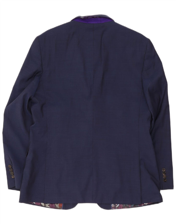 Ted Baker Mens 2 Button Blazer Jacket UK 44 2XL Navy Blue Wool