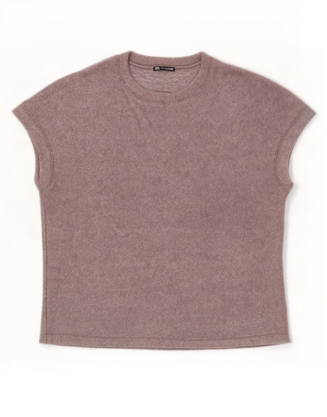 Zara Womens T-Shirt Top UK 14 Medium Grey Acrylic