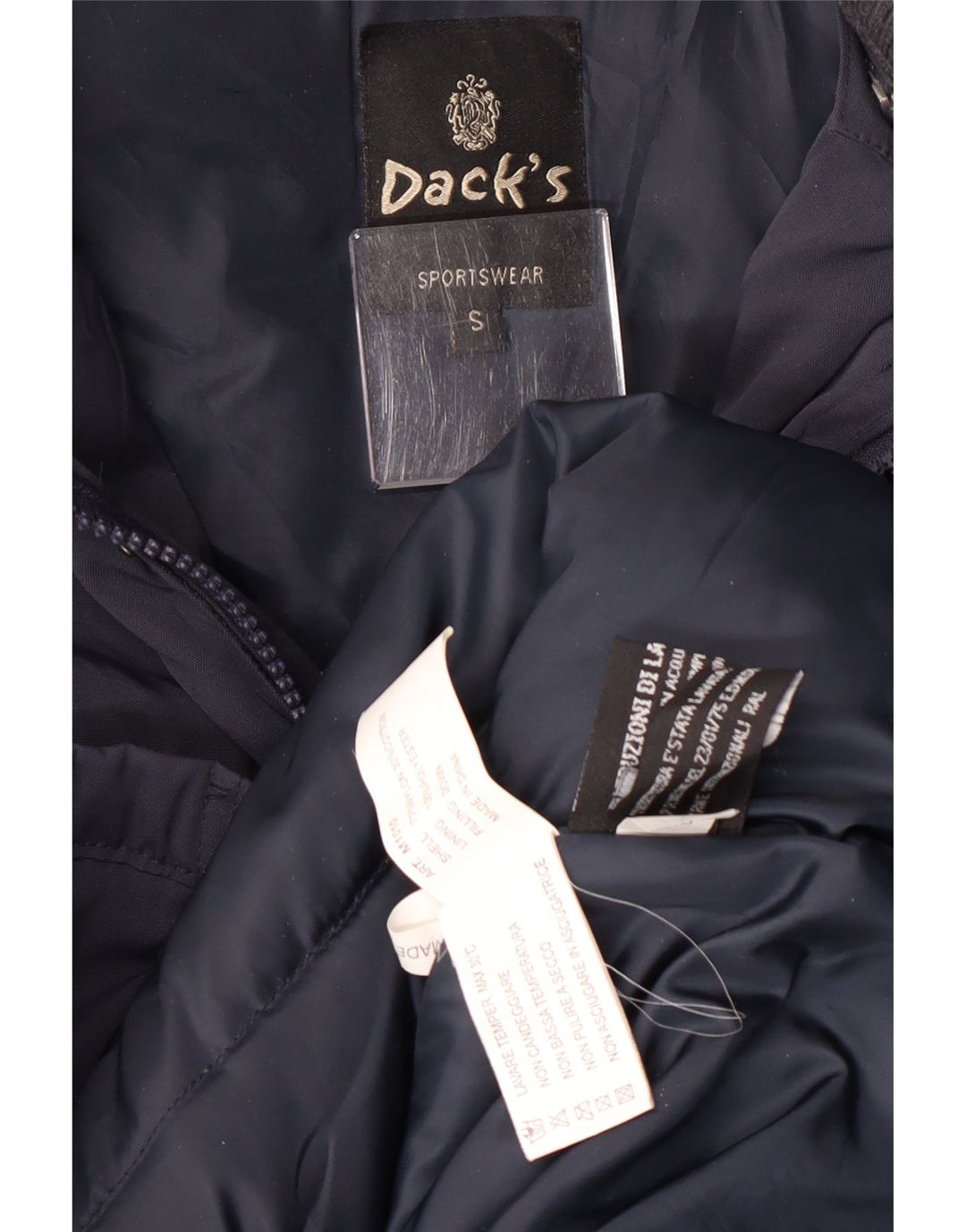 Dack's Mens Military Padded Jacket UK 36 Small Navy Blue Nylon