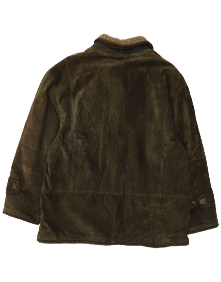 Torras Mens Suede Jacket EU 60 5XL Khaki