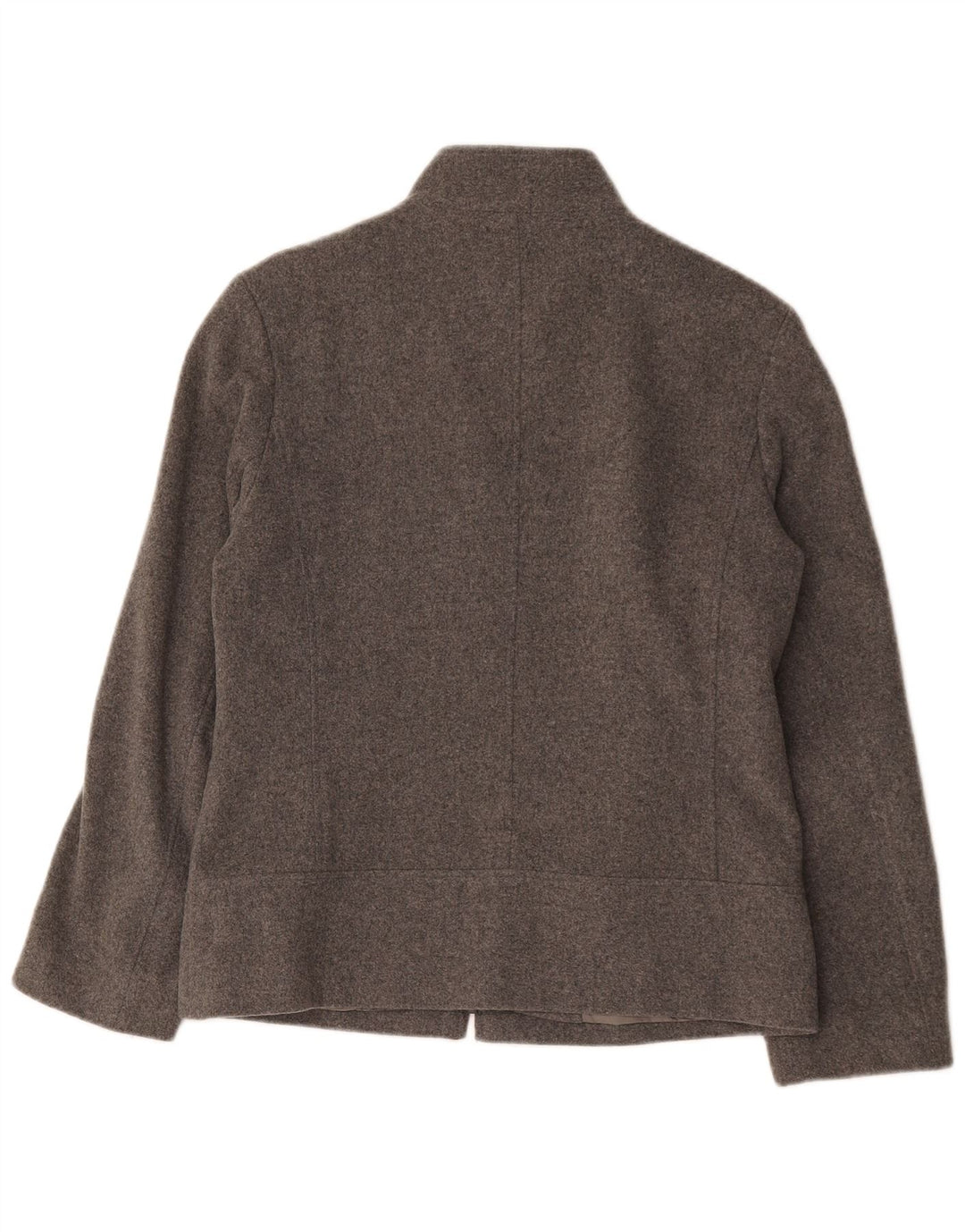 Marks & Spencer Womens Oversized Bomber Jacket UK 10 Small Grey Wool