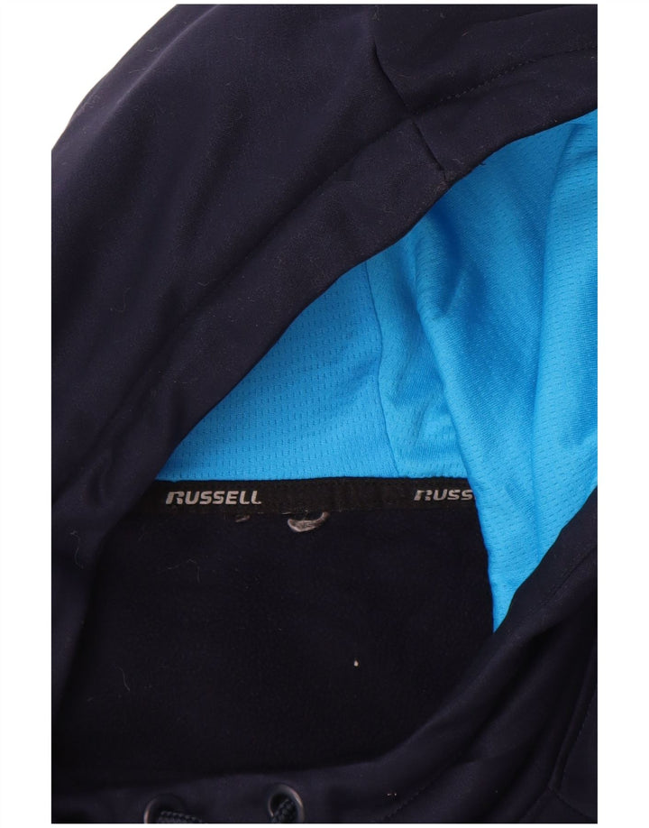 Russell Athletic Mens Hoodie Jumper Small Navy Blue Polyester
