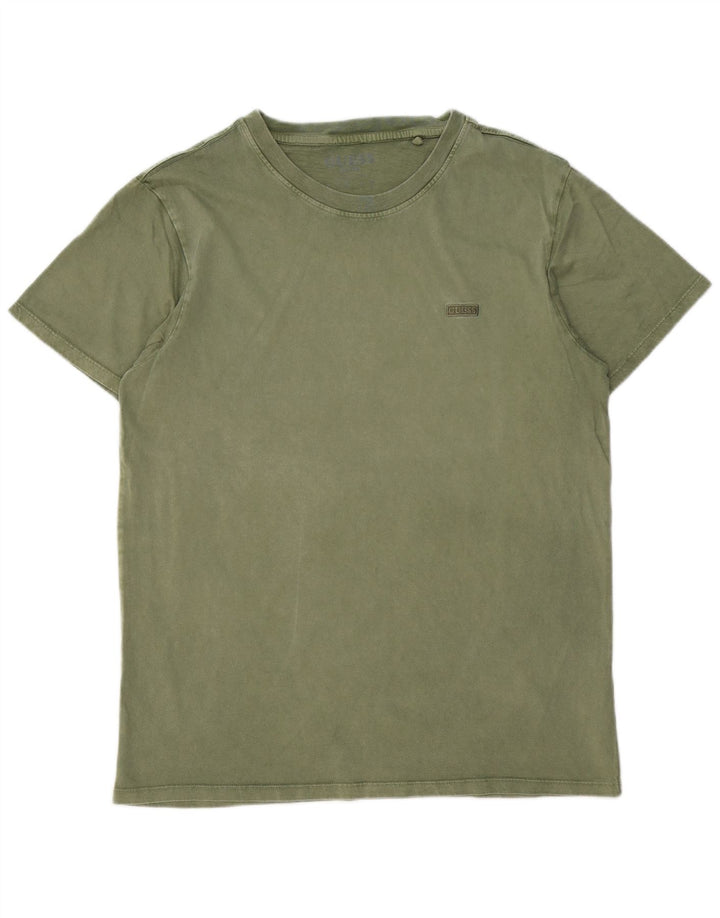 GUESS Mens T-Shirt Top UK 36 Small Green Cotton