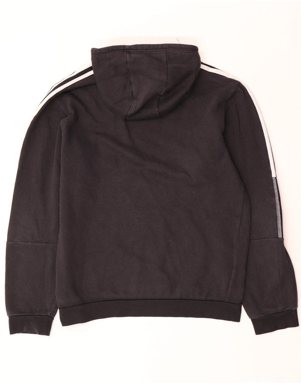 Adidas Womens Hoodie Jumper UK 16 Large Black Cotton