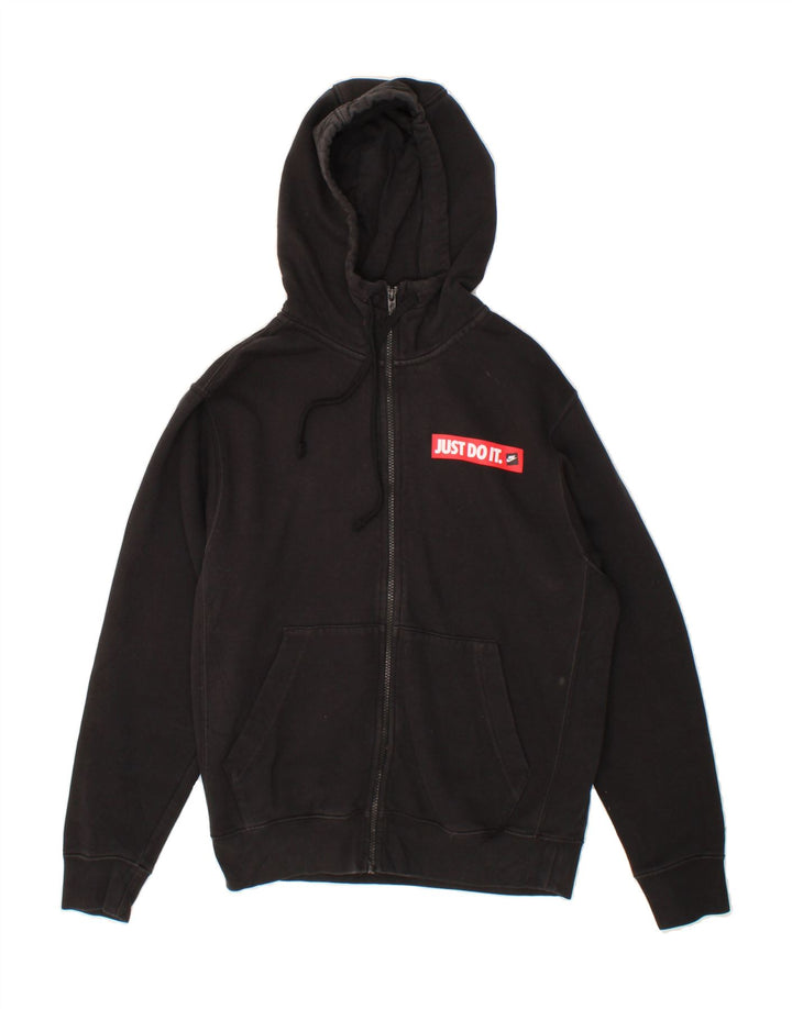 NIKE Mens Zip Hoodie Sweater Small Black Cotton Vintage Nike and Second-Hand Nike from Messina Hembry 