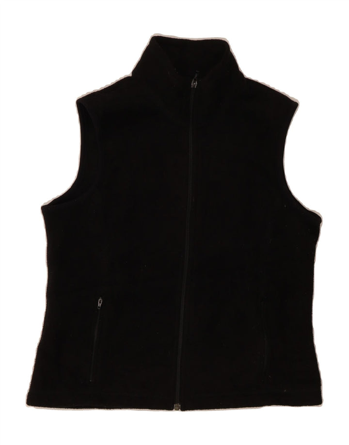 EDDIE BAUER Womens Fleece Gilet US 8 Medium Black Polyester Vintage Eddie Bauer and Second-Hand Eddie Bauer from Messina Hembry 
