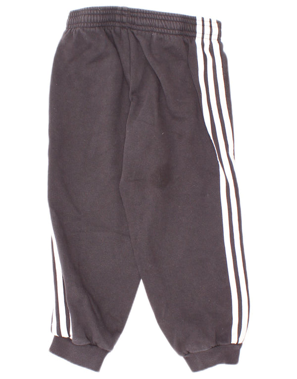 Adidas Boys Tracksuit Trousers Joggers 3-4 Years Black Cotton