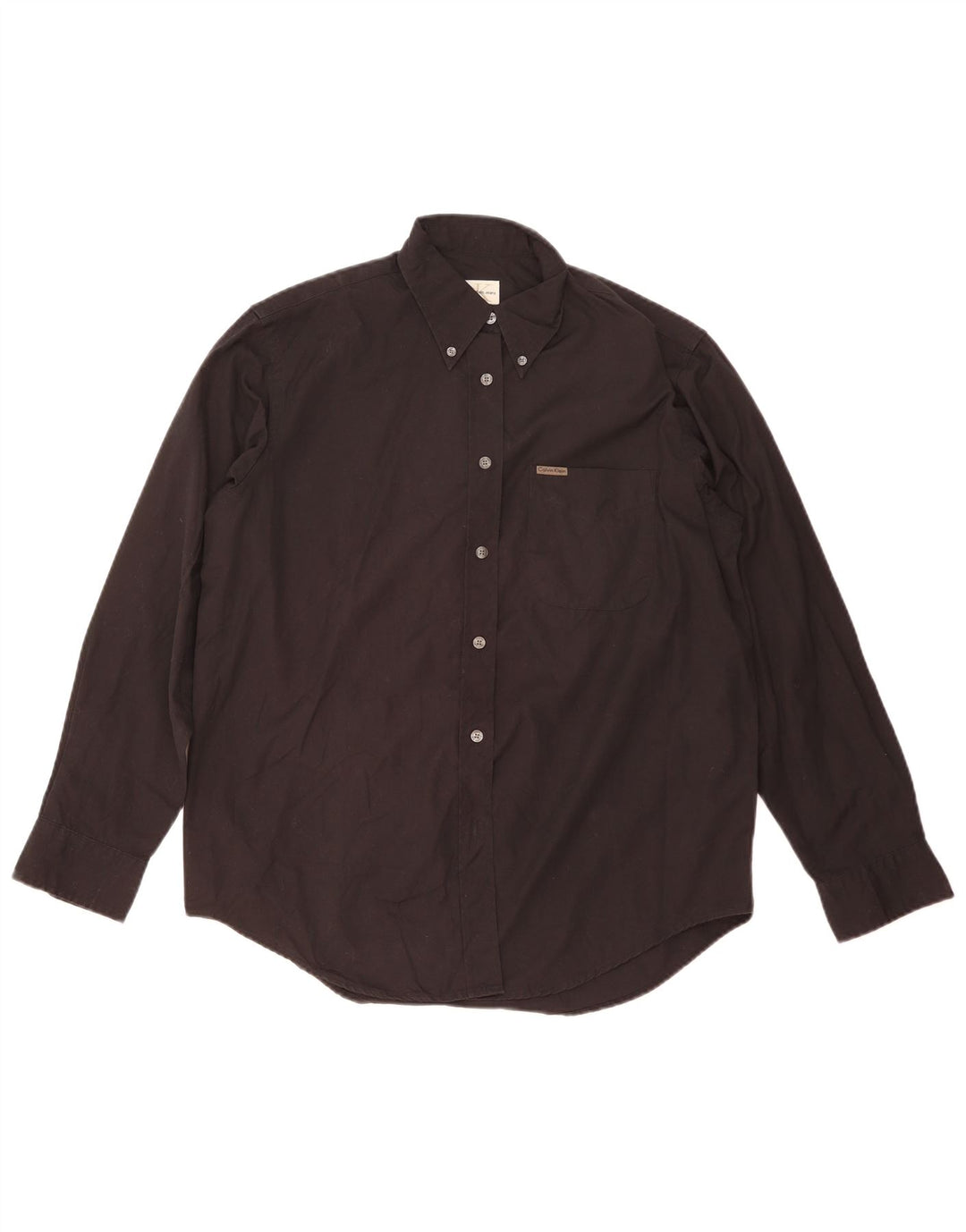 CALVIN KLEIN Womens Oversized Shirt UK 14 Medium Black Cotton
