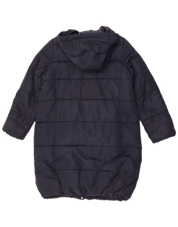 Marks & Spencer Girls Hooded Padded Coat 11-12 Years Navy Blue Polyester