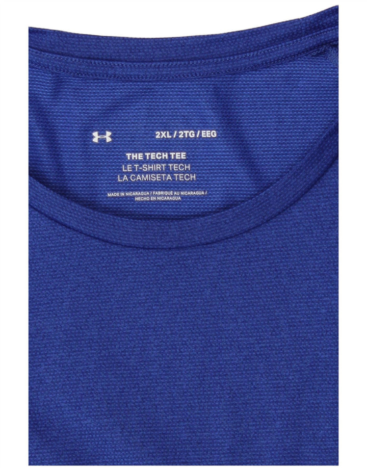 Under Armour Mens T-Shirt Top 2XL Blue Polyester