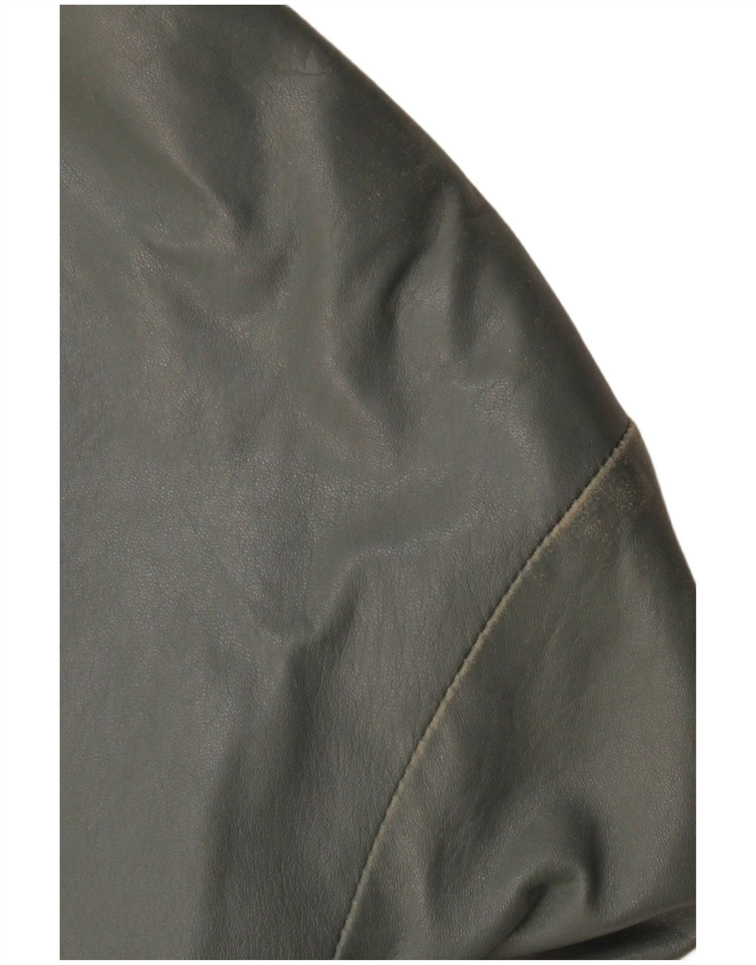 VINTAGE Womens Leather Bomber Jacket UK 12 Medium Grey Leather