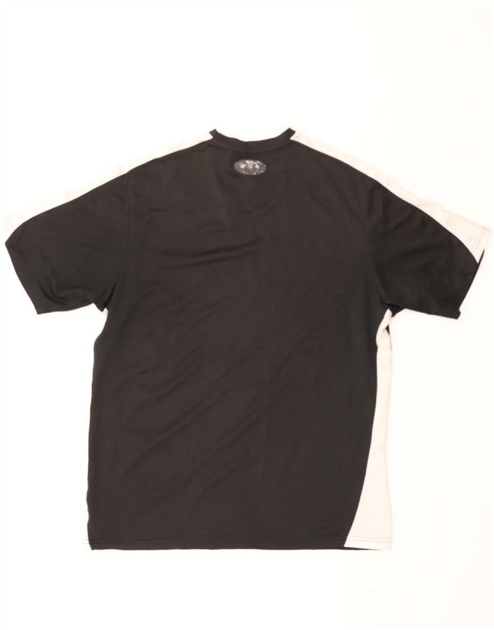 UNDER ARMOUR Mens T-Shirt Top Medium Black Colourblock Polyester Vintage Under Armour and Second-Hand Under Armour from Messina Hembry 