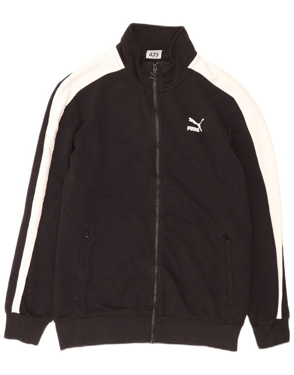 Puma Mens Graphic Tracksuit Top Jacket Medium Black Colourblock Cotton