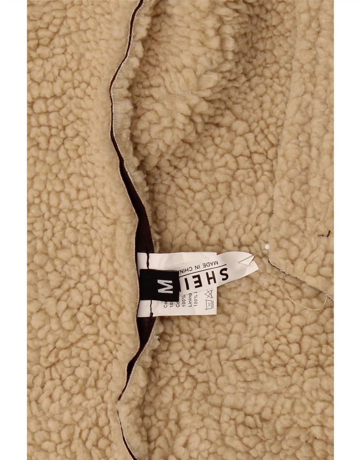 SHEIN Womens Sherpa Jacket UK 14 Medium Brown Polyester Vintage Shein and Second-Hand Shein from Messina Hembry 