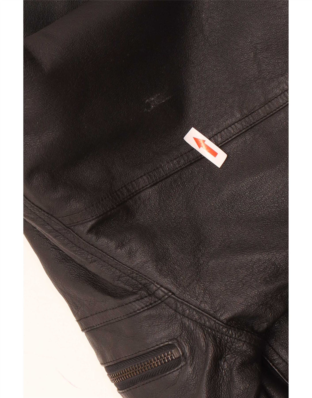 C&A Mens Bomber Leather Jacket EU 48 Medium Black