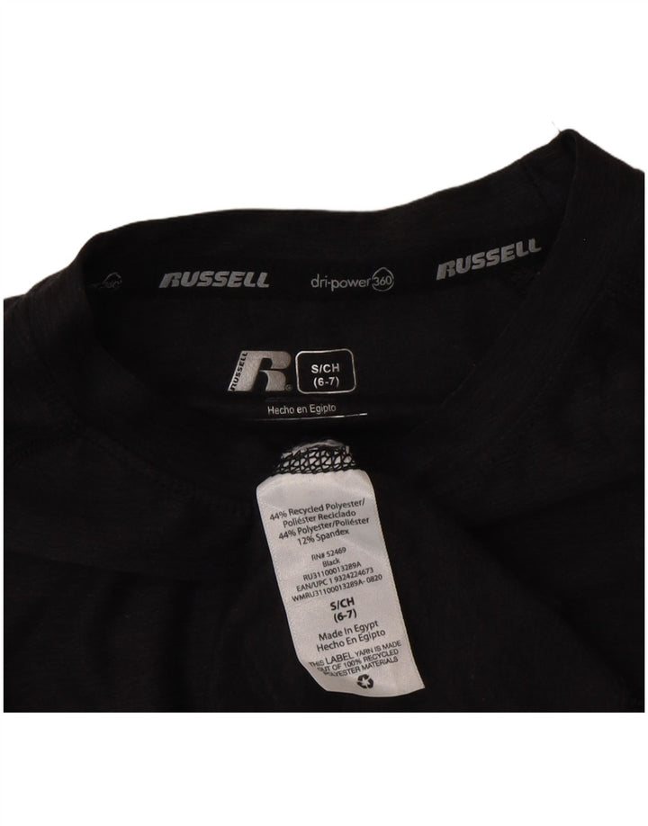 Russell Athletic Boys Dri-Power Top Long Sleeve 6-7 Years Small Black