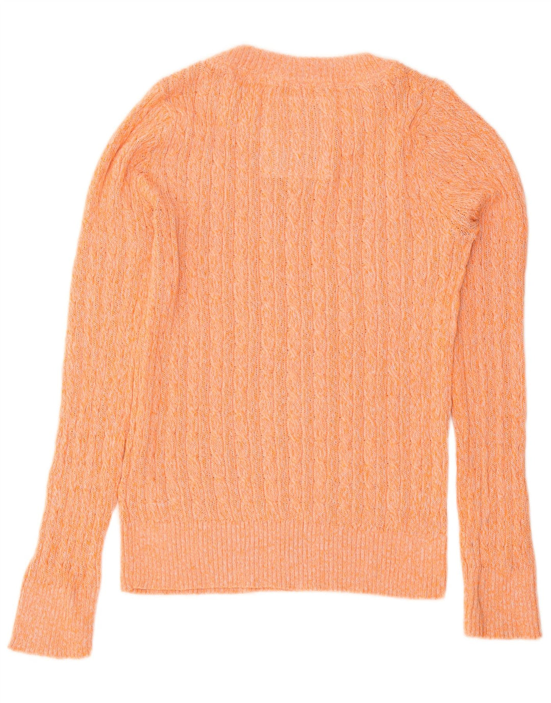 Superdry Womens Crew Neck Jumper Sweater UK 14 Large Orange Flecked Cotton
