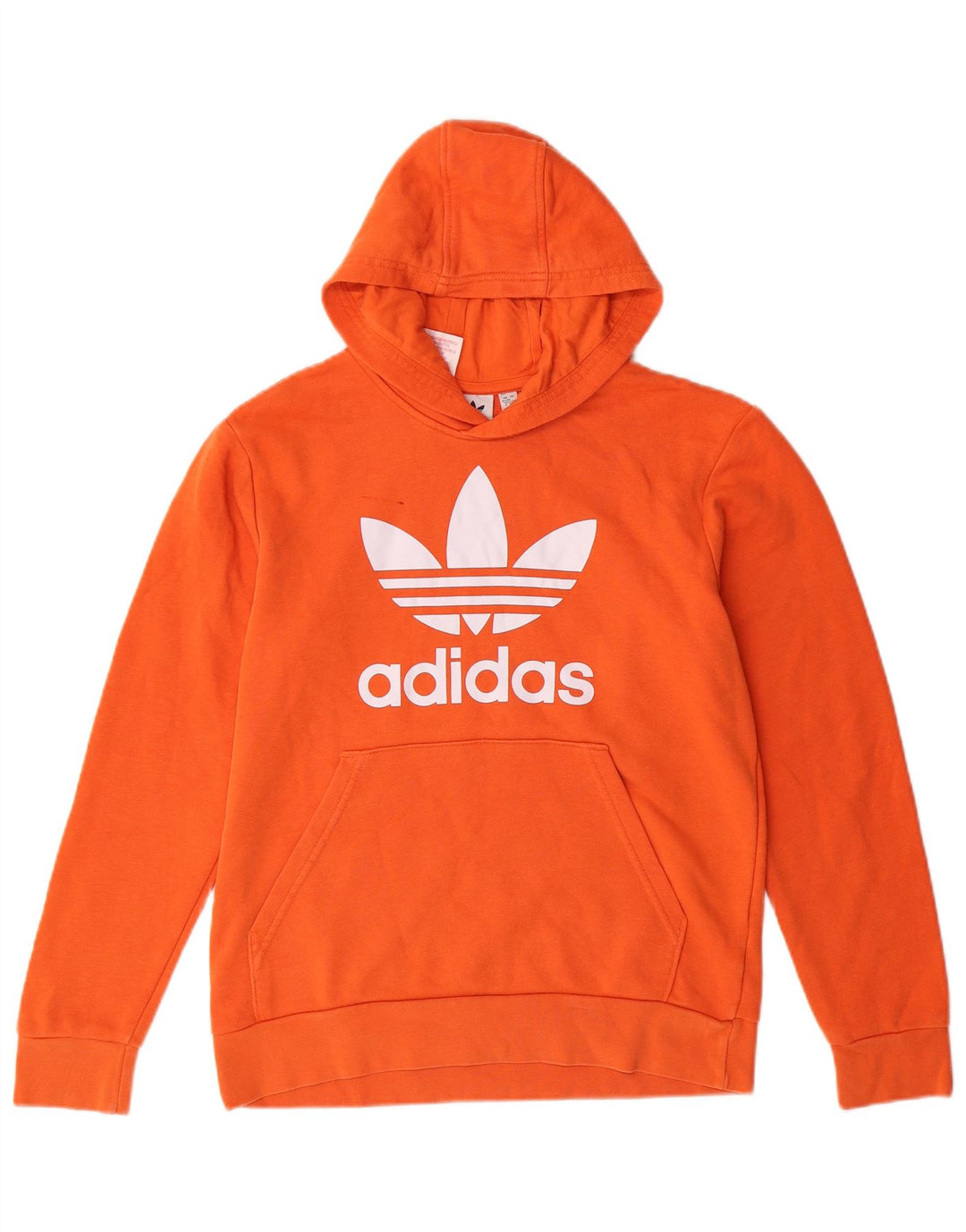 ADIDAS Boys Graphic Hoodie Jumper 12-13 Years Orange Cotton