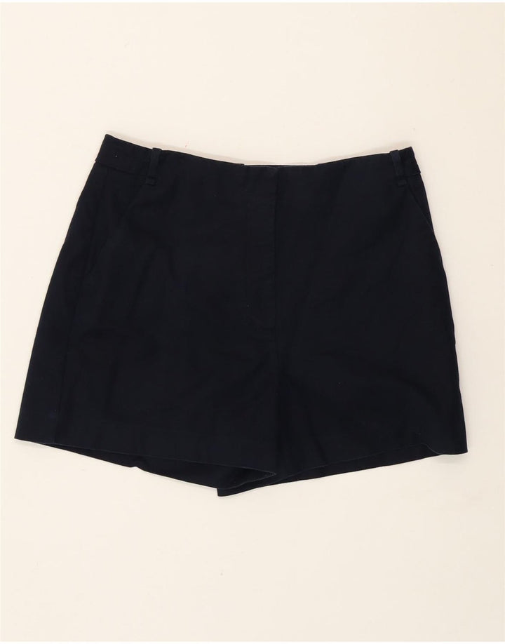 Zara Womens High Waist Chino Shorts Medium W28 Navy Blue